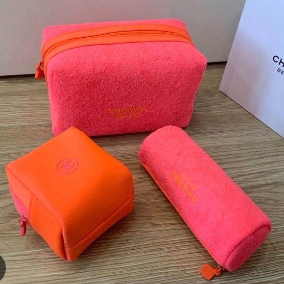 Chanel 3 piece makeup bag set. - Picture 1 of 7